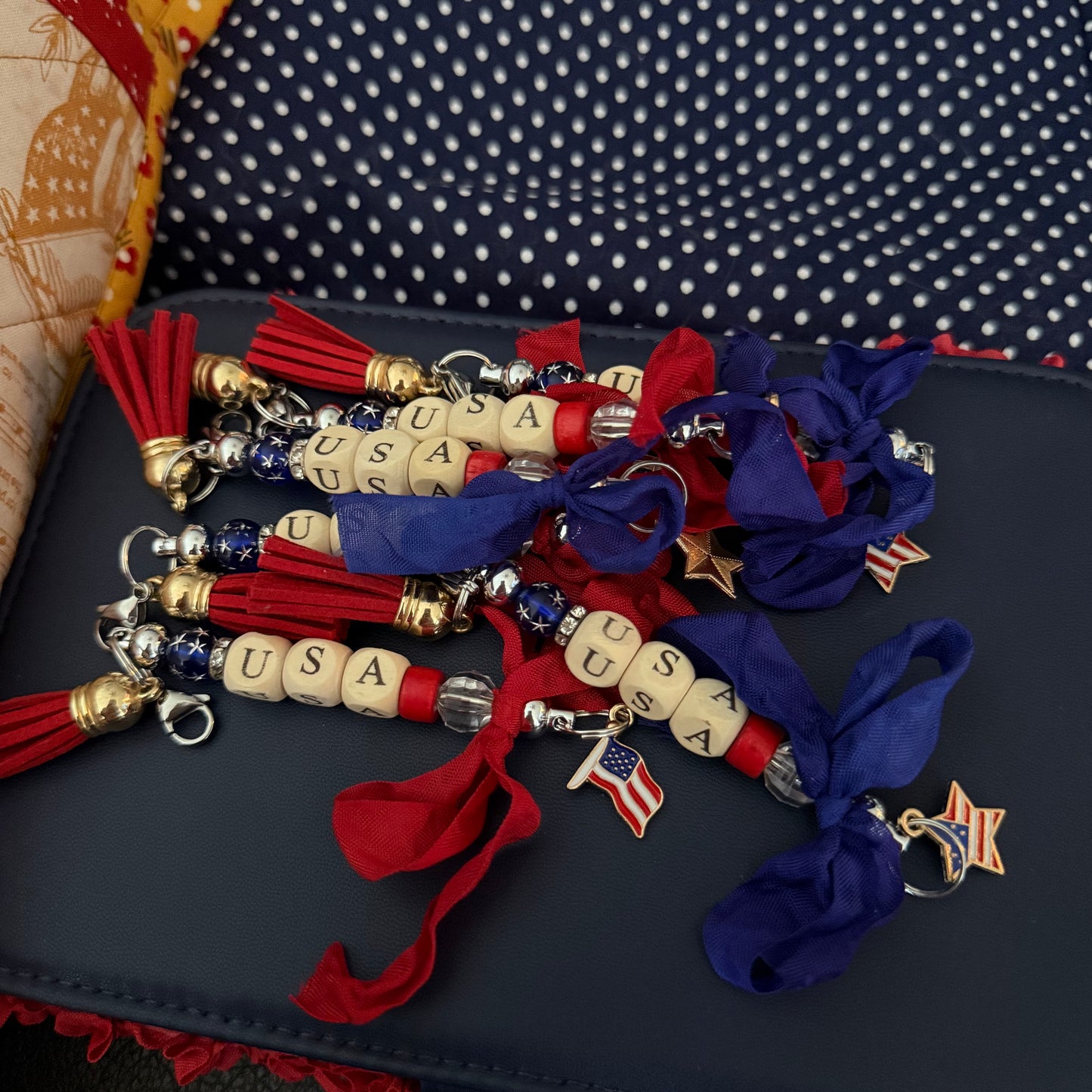 USA Zipper Charms
