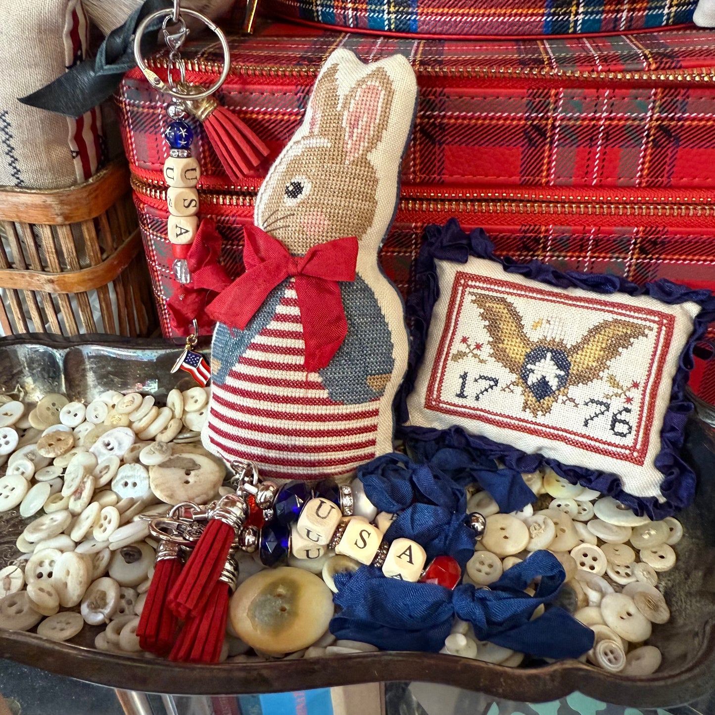 USA Zipper Charms