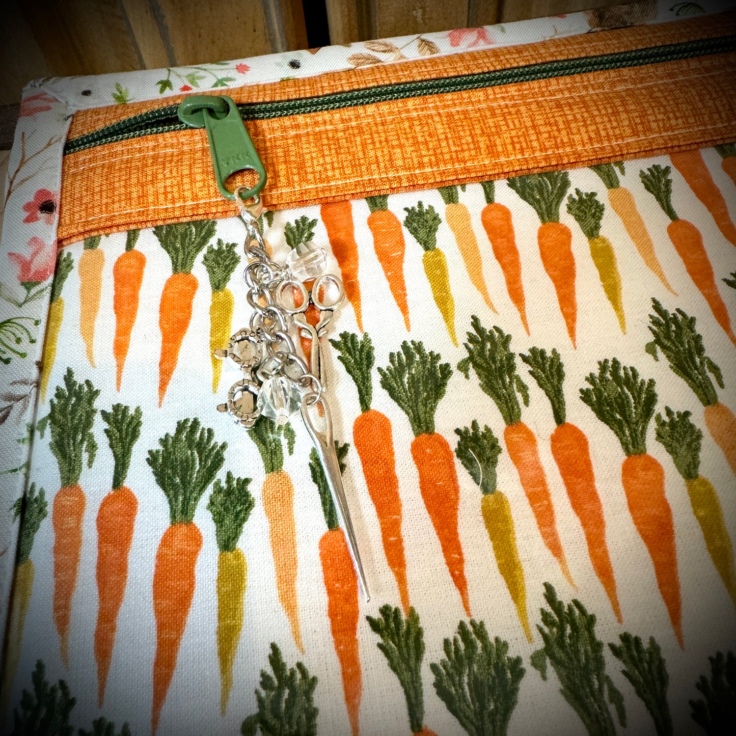 Easter Bunny and Carrot Vinyl front project bag