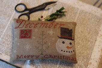 December 25th Merry Christmas Pinkeep by Stacy Nash Designs Cross Stitch