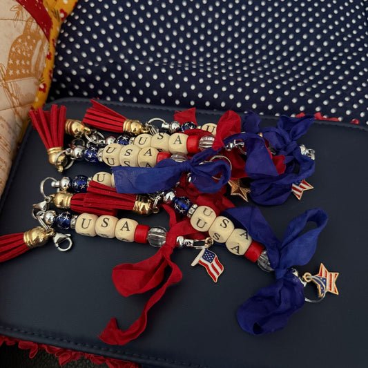 USA Zipper Charms
