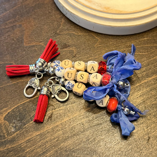 USA Zipper Charms