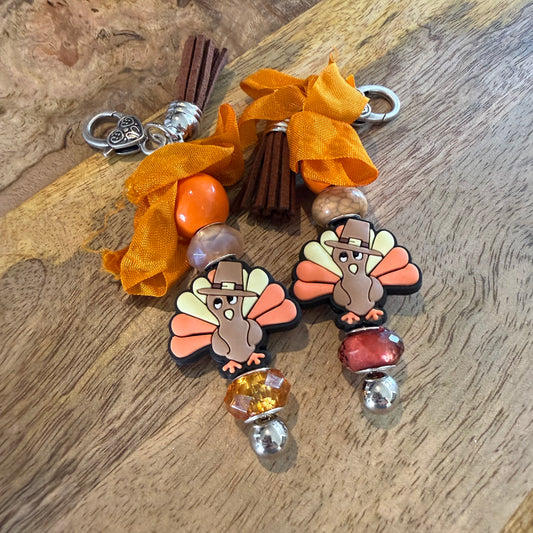 Fall Turkey Zipper Charms