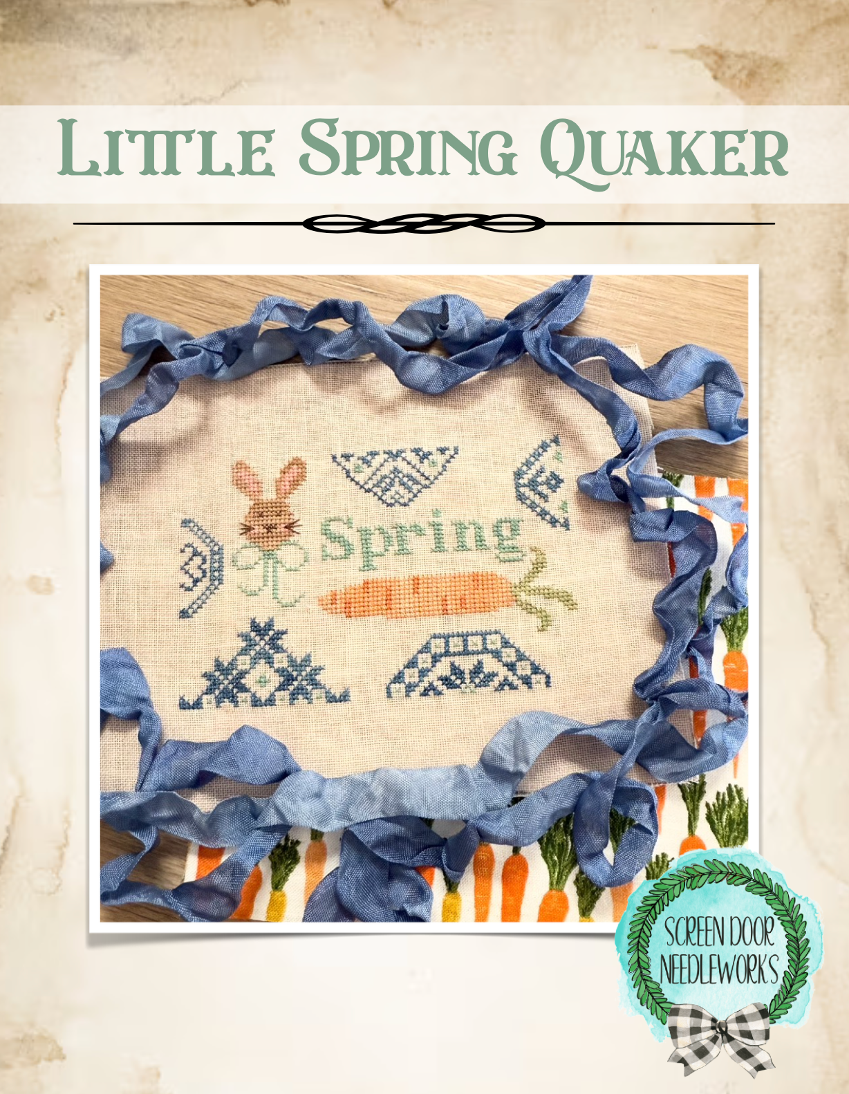 Little Spring Quaker PDF Digital Download Cross Stitch Chart