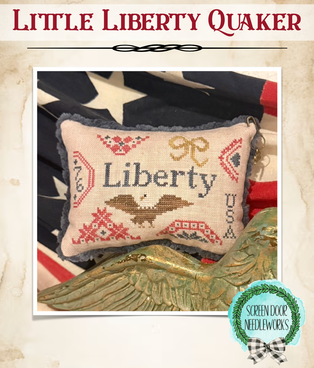 Little Liberty Quaker PDF Digital Download Cross Stitch Chart